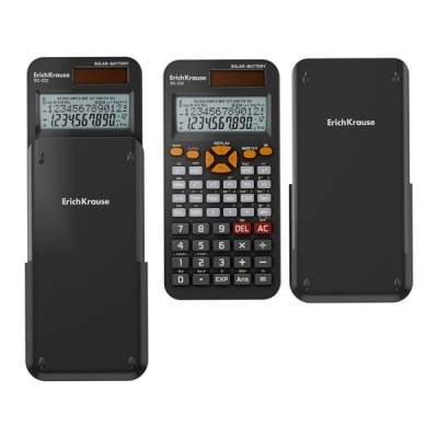 Calculadora científica ErichKrause SC-222 com visor digital e tampa preta