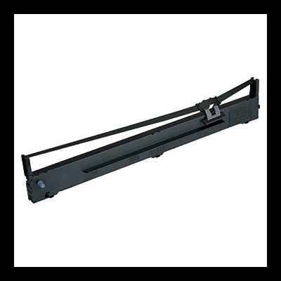 Fita de impressora matricial preta alongada em plástico e metal