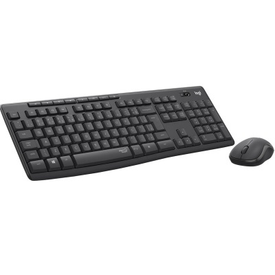 Teclado e rato sem fios preto Logi com teclado QWERTY e teclado numérico