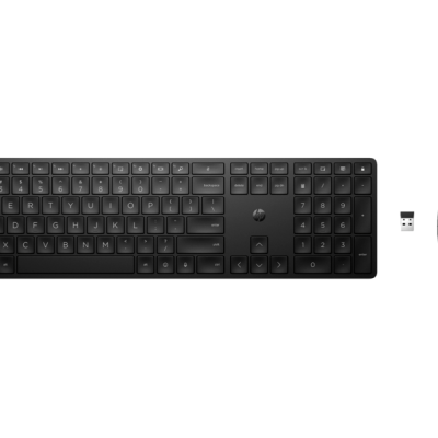 Teclado e rato sem fios pretos com receptor USB