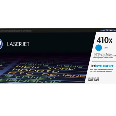 Embalagem de toner HP LaserJet 410x ciano