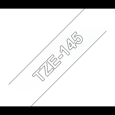 Etiqueta branca com texto preto TZE:145