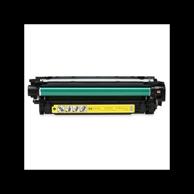 Cartucho de toner preto com etiqueta amarela e cilindro verde