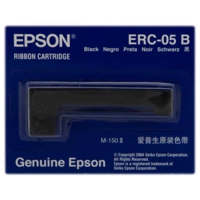 Cartucho de fita Epson ERC-05 B preto em embalagem azul
