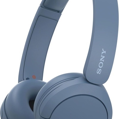 Auriculares sem fios azuis SONY com almofadas acolchoadas e botões