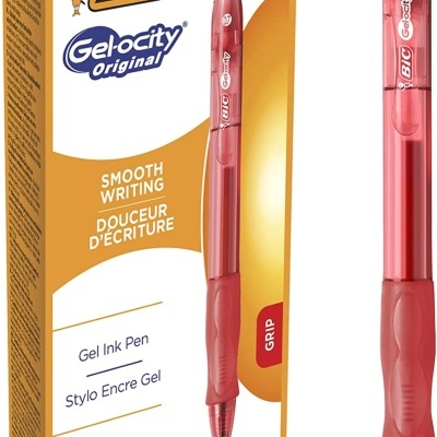 Caneta de tinta gel BIC Gel-ocity Original vermelha com caixa