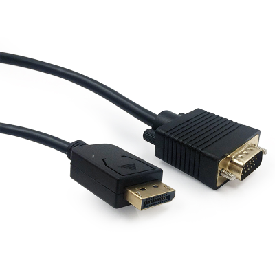 Cabo adaptador HDMI para VGA preto e dourado