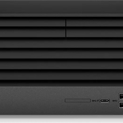 Computador de secretária HP EliteDesk preto com portas frontais