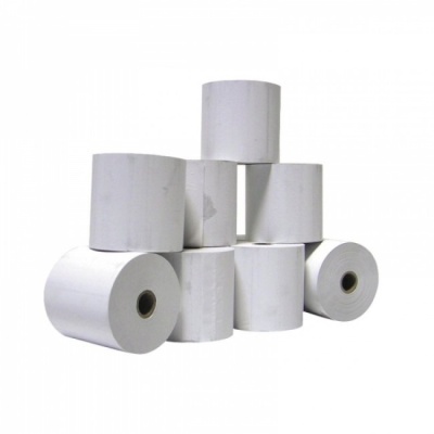Pacote de rolos de papel térmico branco