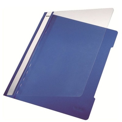 Pasta de apresentação azul com capa plástica transparente