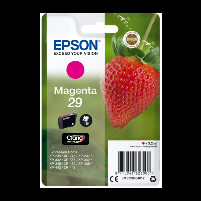 Cartucho Epson Magenta 29 com imagem de morango na embalagem
