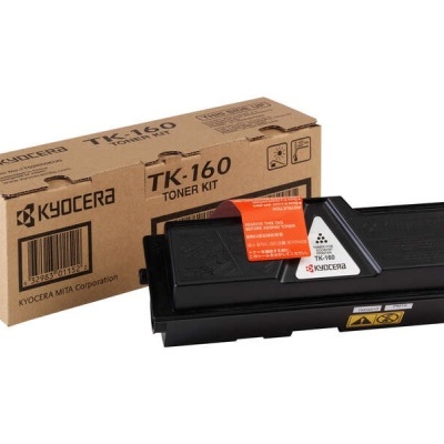 Kit toner TK-160 Kyocera em caixa de cartão e recipiente preto
