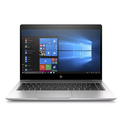 Computador portátil HP prateado com ecrã Windows 10 e teclado preto.