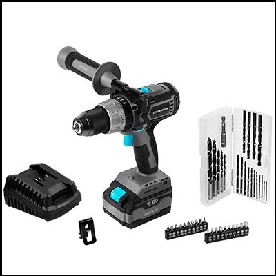 Conjunto de ferramenta elétrica com parafusadeira e acessórios