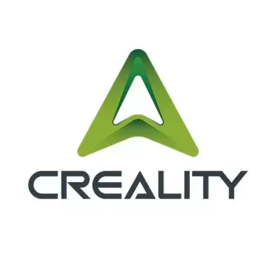 Logótipo CREALITY com símbolo triangular verde