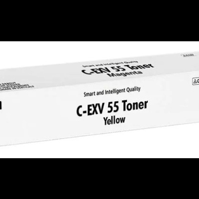 Embalagem de toner Canon C-EXV 55 Yellow com texto e detalhes amarelos