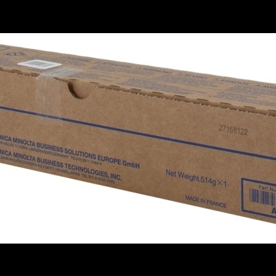 Embalagem de toner cyan para impressora Konica Minolta