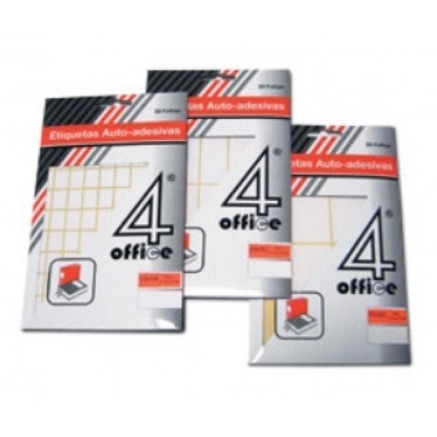 Pacotes de etiquetas auto-adesivas 4 office com design branco, preto e vermelho