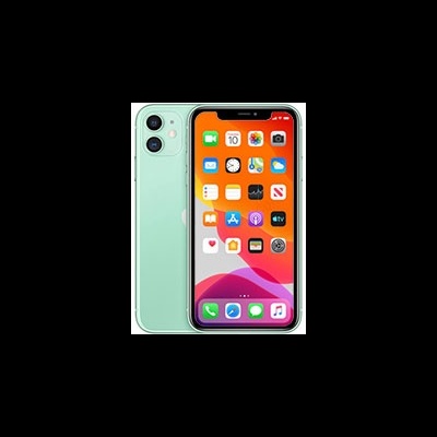 Smartphone iPhone verde com ecrã tátil colorido