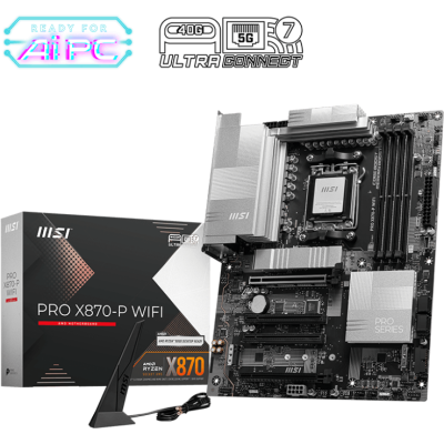 Placa-mãe MSI PRO X870-P WIFI com caixa e antena WiFi