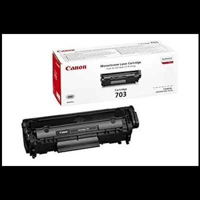 Cápsula toner Canon preta com embalagem branca e vermelha