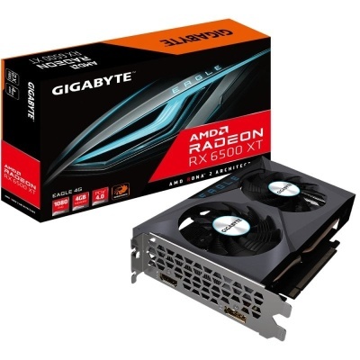 Placa gráfica Gigabyte AMD Radeon RX 6500 XT com caixa e cooler duplo