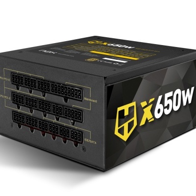 Fonte de alimentação modular de 650W preta para computador