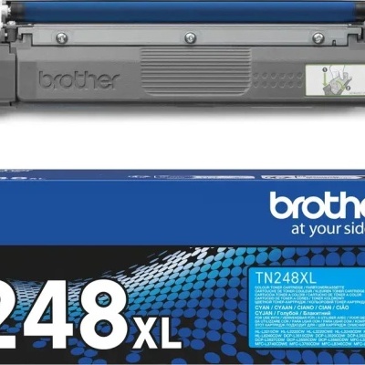 Cartucho e caixa de toner Brother TN248XL ciano