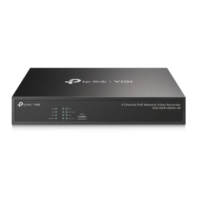 Gravador de vídeo de rede PoE TP-Link VIGI preto com 4 canais e porta USB