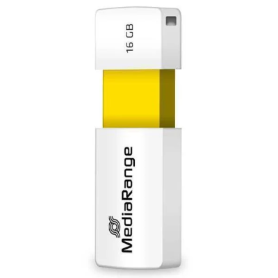 Pen USB branco e amarelo MediaRange 16 GB