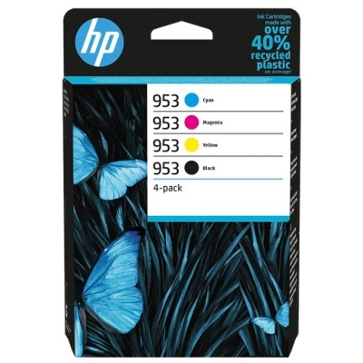 Caixa de cartuchos de tinta HP 953 com quatro itens coloridos