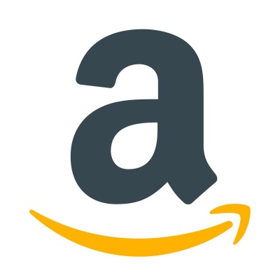 Logótipo da Amazon com letra a cinzenta escura e seta amarela curva