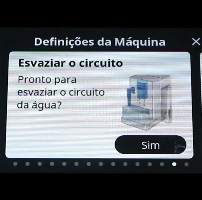 Esvaziar circuito Delonghi Rivelia Menu