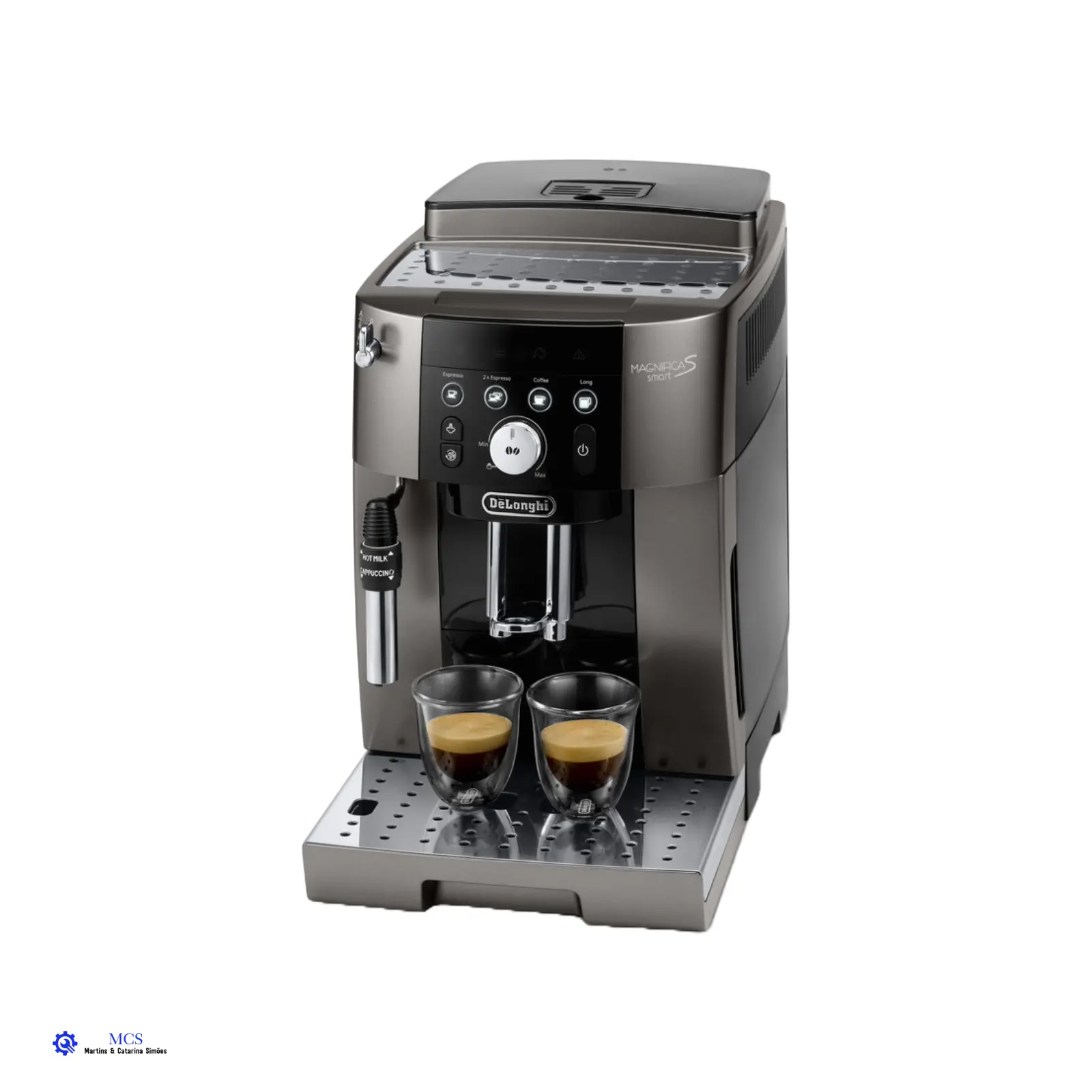 Maquina café automática Delonghi Magnifica S Smart ECAM25033TB Máquina de café expresso preta com dois copos de café