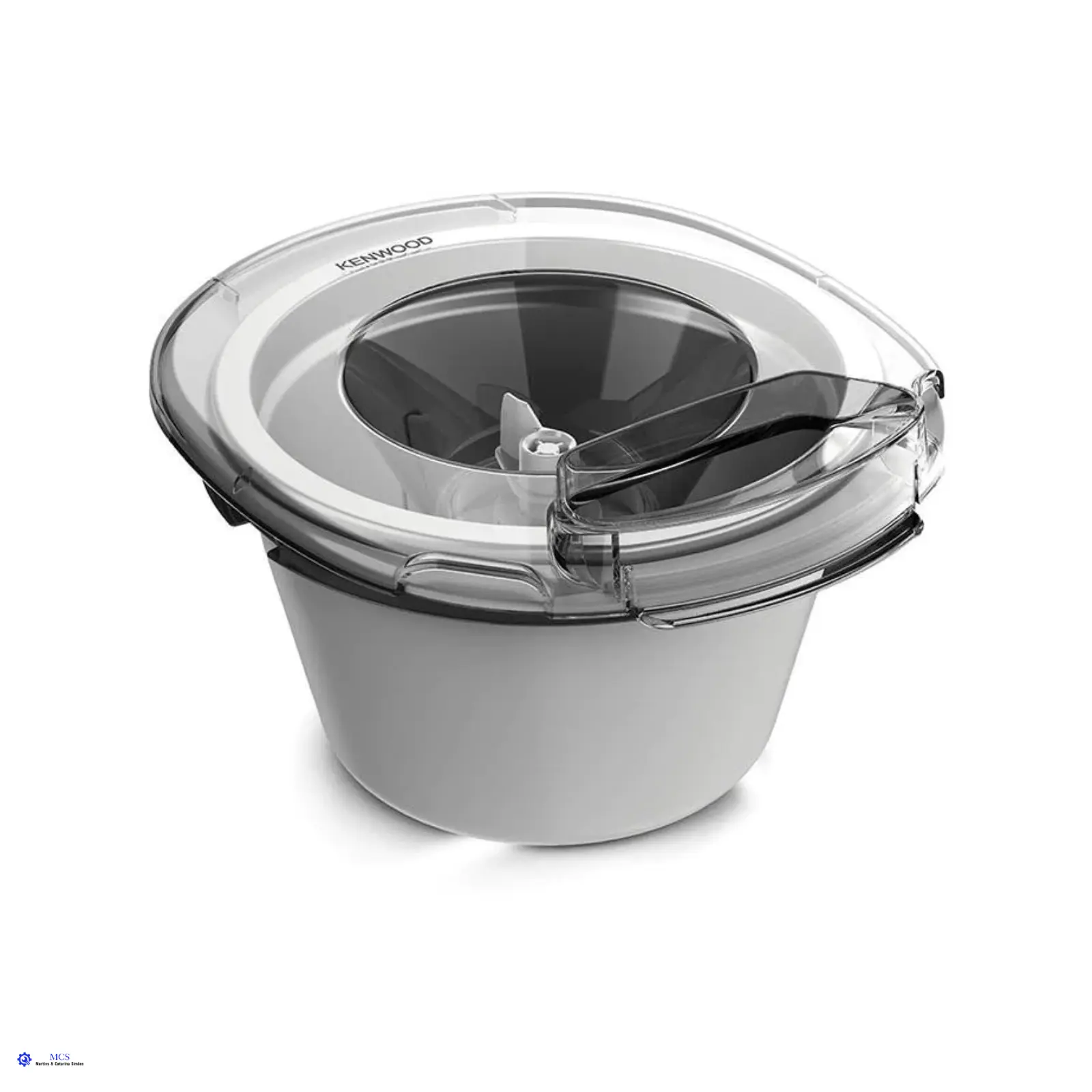 Acessório para Gelados Kenwood KAX71000WH Recipiente cilíndrico branco com tampa transparente e alça
