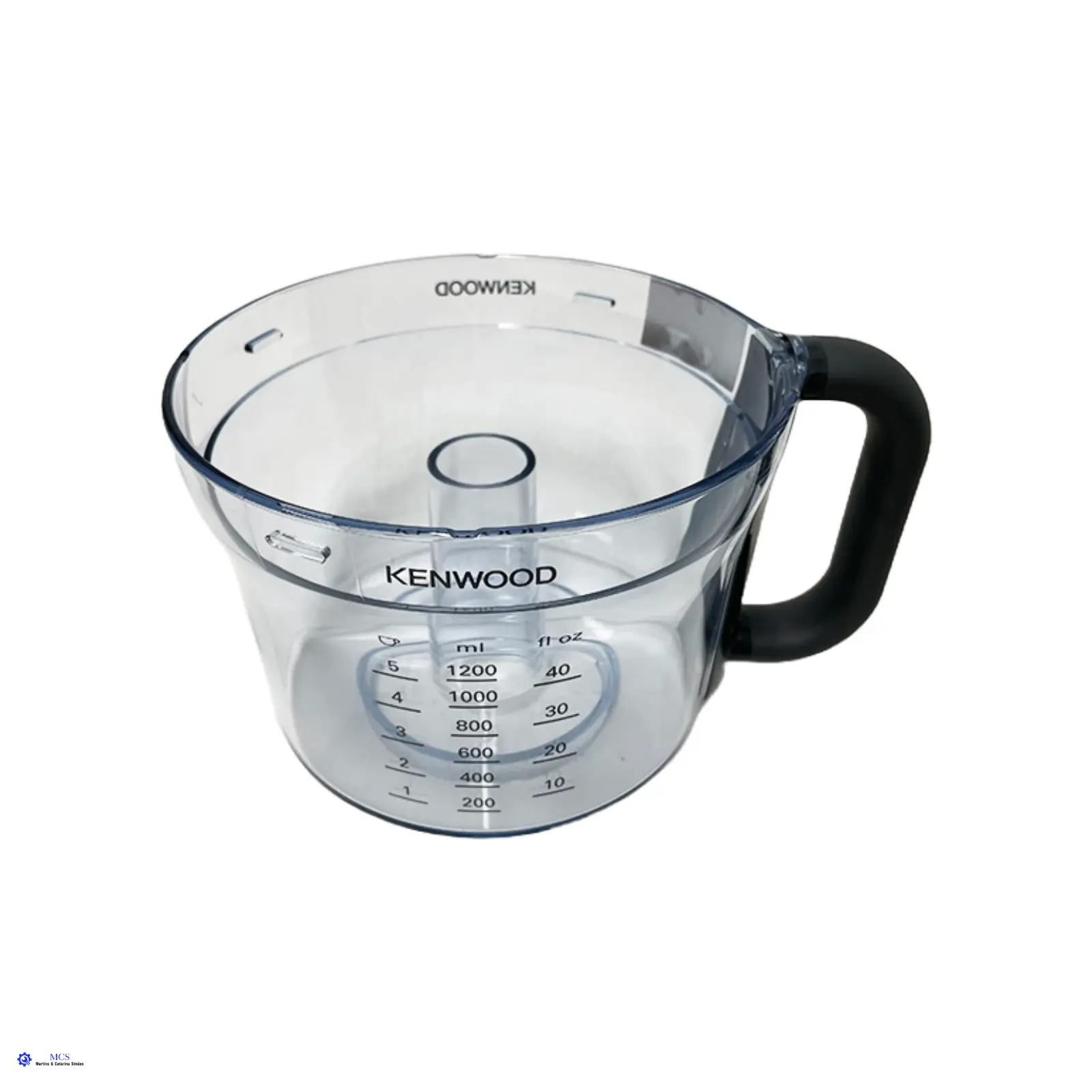 Taça processador alimentos Kenwood KAH65.000PL Recipiente de medição transparente Kenwood com pega preta e marcações de volume