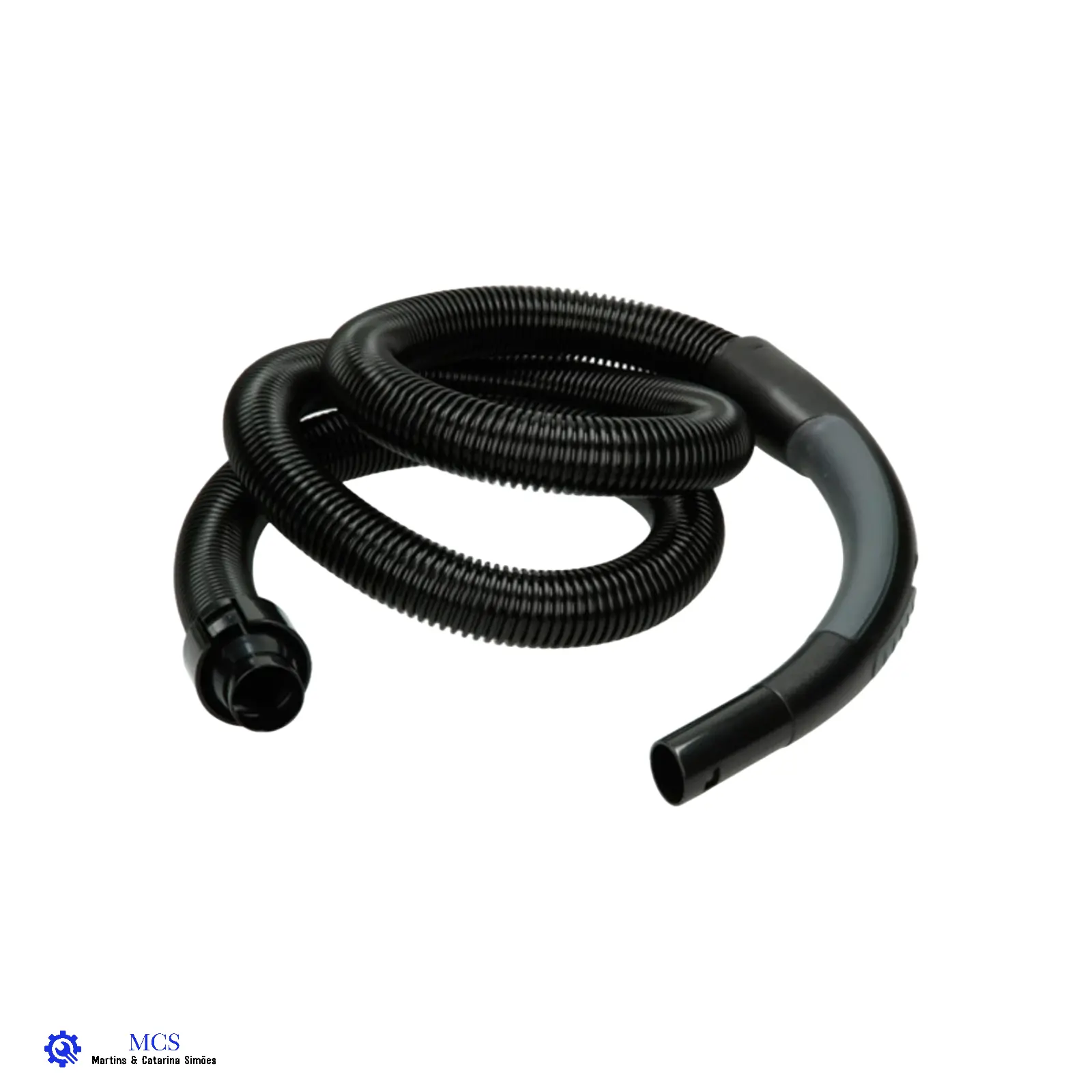 Tubo Flexível completo para Aspirador Nilfisk Power Tubo flexível preto e cinzento em fundo branco com logótipo MCS