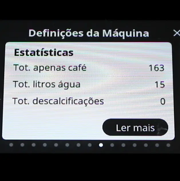 Estatística Delonghi Rivelia Menu