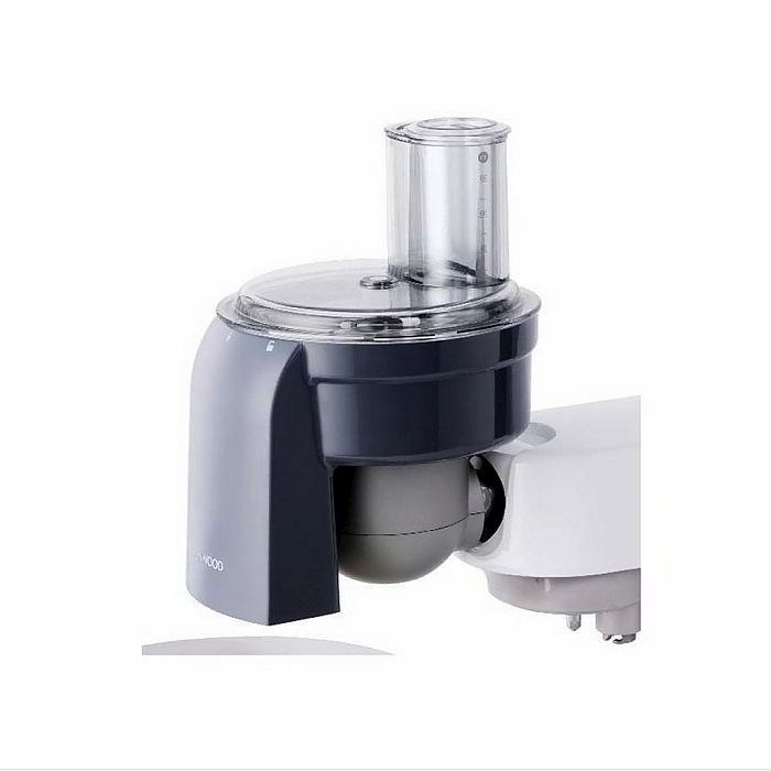Cortador de Alimentos em Cubos Kenwood KAX400PL Processador de alimentos cinzento com tampa transparente numa base branca