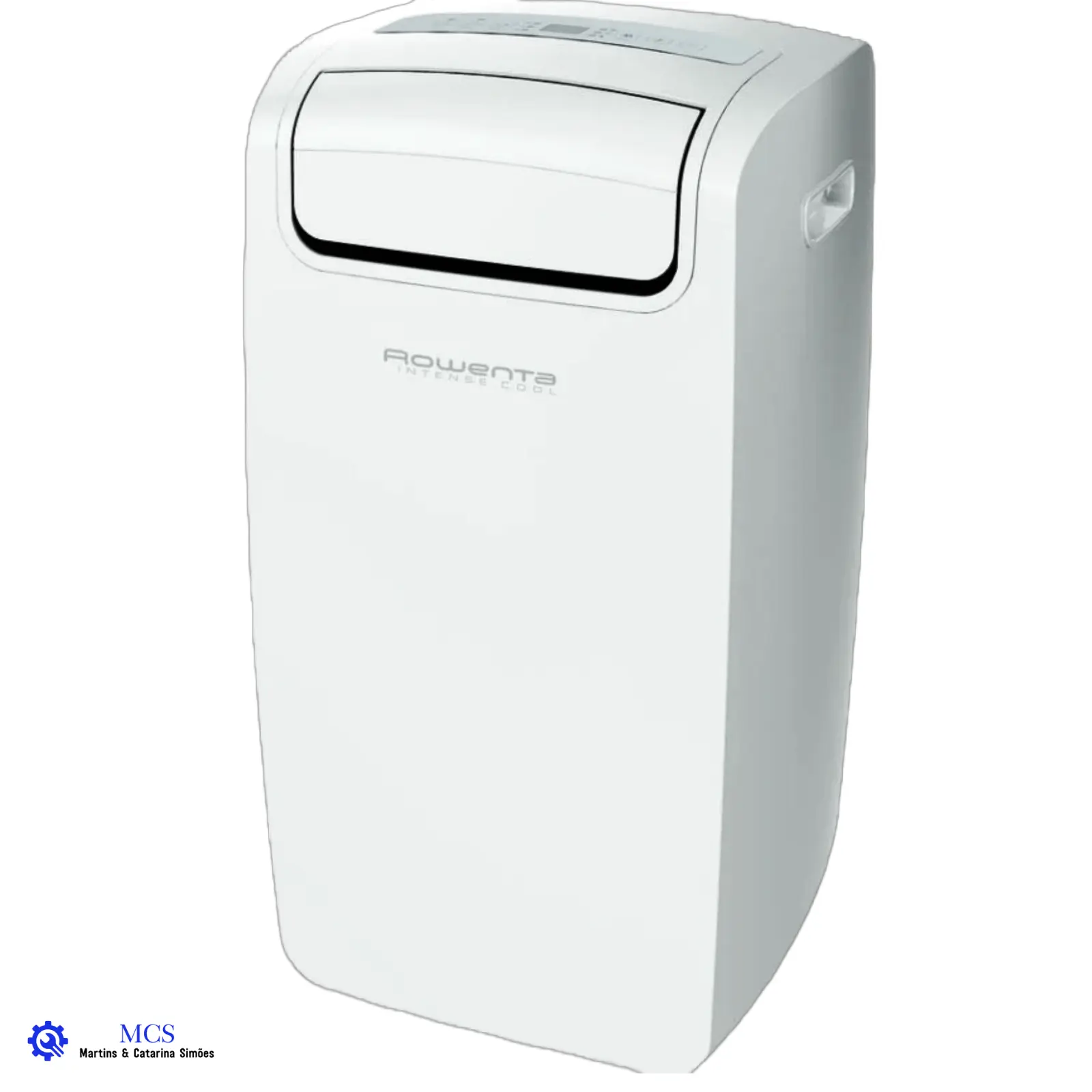 Ar condicionado Rowenta Intense Cool AU4010F0 Recondicionado Ar condicionado portátil branco ROWENTA com detalhes prateados e alças laterais