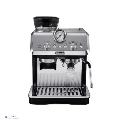 Máquina de café espresso DeLonghi La Specialista em inox e plástico preto com moedor e manómetro