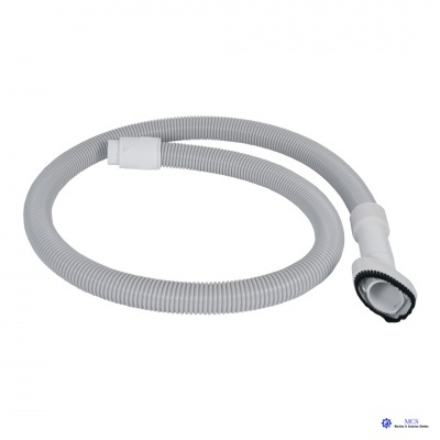 Mangueira flexível cinza para eletrodomésticos com extremidades brancas e pretas