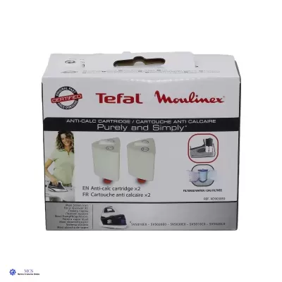 Caixa de cartuchos anti-calcário Tefal Moulinex com duas unidades em branco