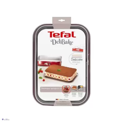 Forma retangular de forno Tefal DeliBake preta com embalagem