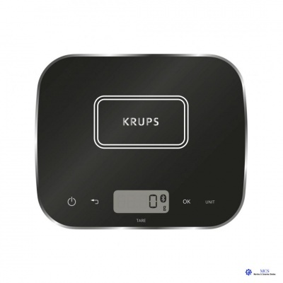 Balança digital preta KRUPS com ecrã e botões