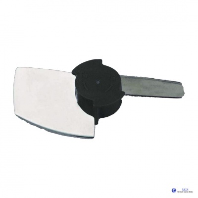 Espátula de cozinha com lâmina metálica larga e cabo preto