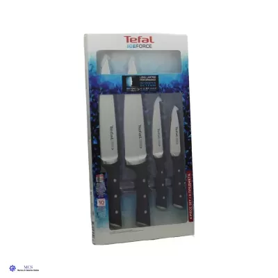 Conjunto de facas Tefal Ice Force em embalagem branca e azul