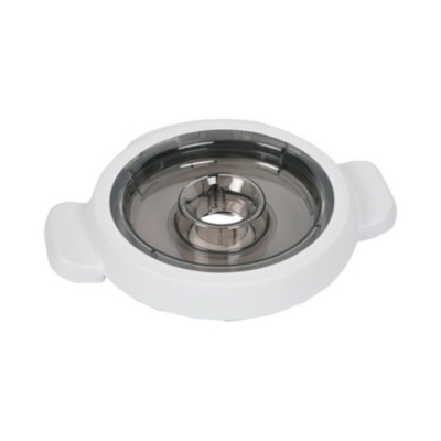 Recipiente redondo com interior aço inoxidável e pegas brancas