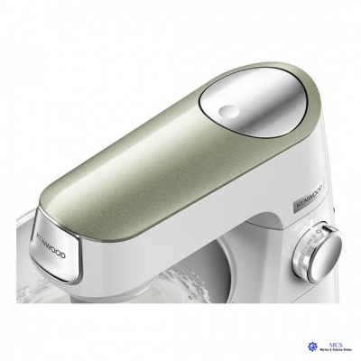 máquina de cozinha Kenwood branca com detalhes cinza esverdeado