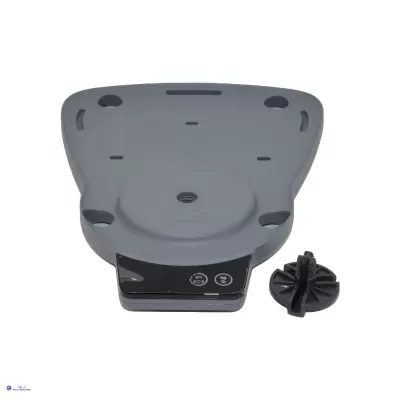 Base de suporte cinzenta com peça de fixação preta